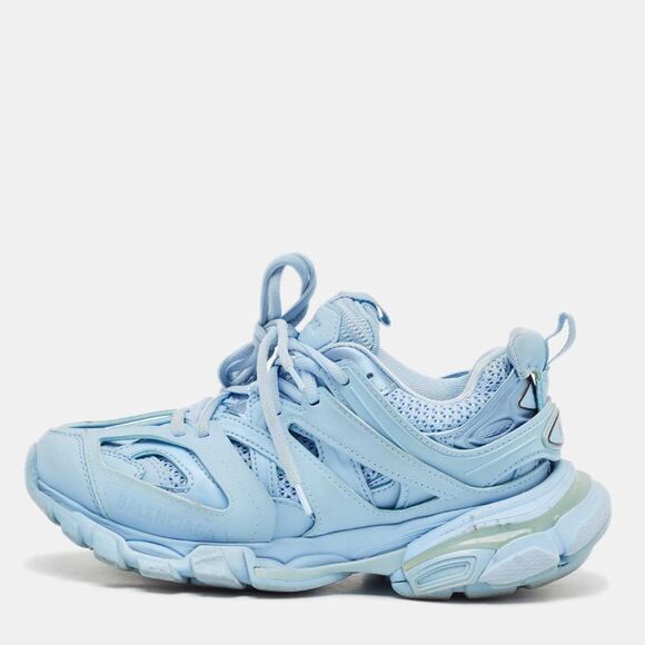 Balenciaga Blue Faux Leather Track Lace Up Sneakers Size 36,All Products : American Fashion Style Bags On Sale